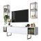 Porta TV bianco e oro 180x30x48h cm modulabile - Artinay