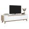 Porta TV bianco e rovere 180x35x48h cm 3 ante - Apatite
