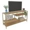 Porta TV oro e quercia 120x39x75h cm in legno - Ivette