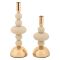 Portacandela Bianco Crema oro set da 2 Colore Struttura oro, Sfumatura Colore Struttura Crema - Aldan