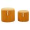 Pouf Contenitore Arancione Beige set da 2 Forma Rotondo 38x38x38h cm, Colore Struttura Beige - Fianar