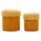 Pouf Contenitore Arancione set da 2 Forma Rotondo 42x42x44h cm, Materiale Struttura in Legno Nobilitato - Outjo