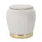 Pouf Contenitore Bianco Crema oro Forma Rotondo Colore Struttura oro 43x43x43h cm, Materiale Struttura in Tessuto - Trevel