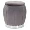 Pouf Contenitore Grigio Argento Forma Rotondo Colore Struttura Argento 43x43x43h cm, Materiale Struttura in Tessuto - Trevel
