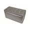 Pouf contenitore imbottito in ecopelle 90x45x45h cm argento - Felicita