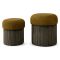 Pouf Contenitore Marrone Terracotta Marrone set da 2 Forma Rotondo 42x42x44h cm, Colore Struttura Marrone - Outjo