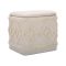 Pouf contenitore quadrato in tessuto 40x40x40h cm bianco - Jarrar