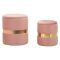 Pouf Contenitore Rosa oro set da 2 Forma Rotondo 37x37x42h cm, Colore Struttura oro - Maun