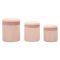 Pouf Contenitore Rosa set da 3 Forma Rotondo 41x41x50h cm, Materiale Struttura in Legno Nobilitato - Ghanzi