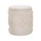 Pouf contenitore rotondo in tessuto 35x35x40h cm bianco - Jarrar