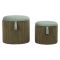 Pouf Contenitore Verde set da 2 Forma Rotondo 38x38x38h cm, Materiale Struttura in Tessuto - Fianar