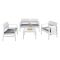 Salotto da esterno 4 posti e 1 tavolo effetto rattan bianco - Agnelo