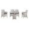 Salotto da terrazza 2 poltrone e 1 divano effetto rattan bianco - Eustachia
