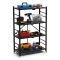 Scaffali Nero Antracite 4 Ripiani Ruote 71x38x121h cm, Richiudibile - Soprana