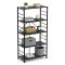 Scaffali Nero Antracite 5 Ripiani Richiudibile 71x38x156h cm, Peso Supportato 40 kg - Minori