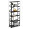 Scaffali Nero Antracite 6 Ripiani Richiudibile 71x38x190h cm, Peso Supportato 40 kg - Ficulle