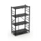 Scaffali Nero Ruote 4 Ripiani, Peso Supportato 40 kg - Soprana