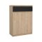 Scarpiera 2 ante e 1 cassetto rovere e nera 80x111h cm - Angilops