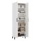 Scarpiera Bianco Nero 5 Ripiani 2 Ante 67.5x35x195h cm, kit Fissaggio a Muro Incluso - Ciminna