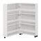 Scarpiera Bianco Opaco Nero 6 Ripiani Un'anta 68x33x113h cm, Ante con Doppia Capienza, Apertura con Ruote - Porvoo