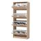 Scarpiera Marrone Rovere 8 Ripiani 4 Ante 67x28x155.5h cm, Maniglie Incluse - Santina