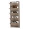 Scarpiera Marrone Rovere Grigio 10 Ripiani 5 Ante 67x28x191.5h cm, Maniglie Incluse - Sueglio