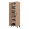 Scarpiera Marrone Rovere Nero 5 Ripiani 2 Ante 67.5x35x195h cm, kit Fissaggio a Muro Incluso - Ciminna