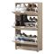 Scarpiera Marrone Rovere Nodi 6 Ripiani 3 Ante 67x28x119h cm, Maniglie Incluse - Marradi