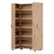 Scarpiera Marrone Rovere Nodi Nero 15 Ripiani 2 Ante 92x33x185h cm, Ante con Doppia Capienza, Apertura con Ruote - Bled