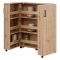 Scarpiera Marrone Rovere Nodi Nero 6 Ripiani 2 Ante 92x33x113h cm, Ante con Doppia Capienza, Apertura con Ruote - Ystad