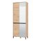Scarpiera Marrone Rovere Nodi Nero 9 Ripiani con Specchio 80x40x205.5h cm, 4 Ante - Scansano