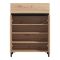 Scarpiera Marrone Rovere Nodi Nero un Cassetto 4 Ripiani 80x40x109.5h cm, 2 Ante - Ilarione