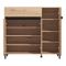 Scarpiera Marrone Rovere Nodi Nero un Cassetto 6 Ripiani 118.5x40x109.5h cm, 3 Ante - Orotelli