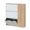 Scarpiera moderna 4 ante rovere e bianca 106x115h cm - Ammour