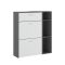 Scarpiera Nero Antracite Bianco 90x26x102h cm, un Cassetto - Samassi