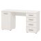 Scrivania Bianco 2 Ripiani 4 Cassetti 135x50x75.5h cm, 2 Vani - Flaminio