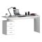 Scrivania Bianco Lucido Modulabile 3 Cassetti 160x60x75h cm, Ripiani - Abisse