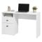 Scrivania Bianco Opaco Nero 2 Cassetti 2 Ripiani 127x51x77h cm, un Vano - Frutal