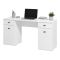 Scrivania Bianco Opaco Nero 2 Cassetti 3 Ripiani 140x50x77h cm, 2 Ante - Ziro