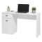 Scrivania Bianco Opaco Nero un Cassetto un Ripiano 140x50x77h cm, Un'anta - Porven