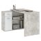 Scrivania Grigio Cemento Bianco Angolare un Cassetto 120x92x74h cm, 2 Ripiani - Linaza