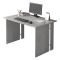 Scrivania Grigio Cemento Modulabile Fori Passacavi 119x78.2x75h cm, Colore Ripiano Grigio - Ullano