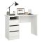Scrivania lineare bianca 110x48cm con 3 cassetti - Huaning