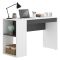 Scrivania lineare bianca e antracite 115x50cm con libreria - Arianella