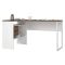 Scrivania lineare bianca e noce 145x81cm con 2 cassetti - Moire