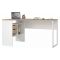 Scrivania lineare bianca e rovere 145x81cm con 2 cassetti - Moire