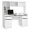 Scrivania lineare bianca lucida 149x48cm con libreria - Ambrenti
