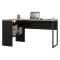 Scrivania lineare nera e quercia 145x81cm con 2 cassetti - Moire