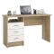 Scrivania lineare quercia e bianca 120x48cm con 3 cassetti - Andre
