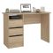 Scrivania lineare rovere 110x48cm con 3 cassetti - Huaning